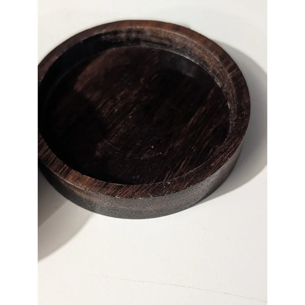Two-Tone Wooden Magnetic Ashtray with Removable Stainless Steel Liner & Lid